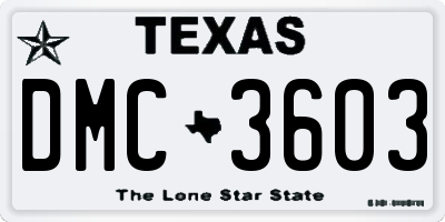 TX license plate DMC3603