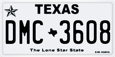 TX license plate DMC3608