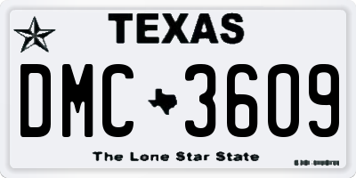TX license plate DMC3609