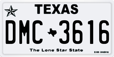 TX license plate DMC3616
