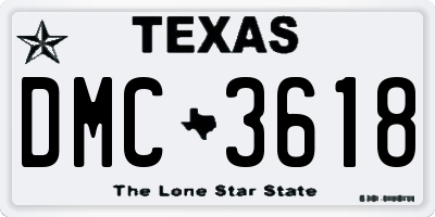 TX license plate DMC3618