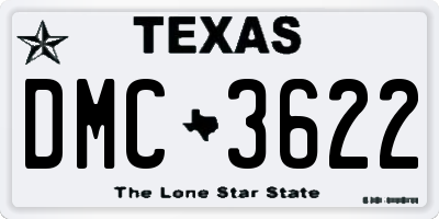 TX license plate DMC3622