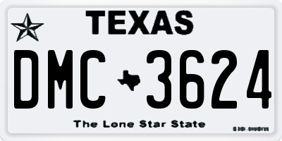 TX license plate DMC3624