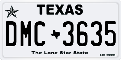 TX license plate DMC3635