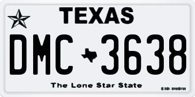TX license plate DMC3638