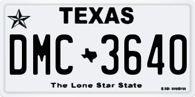 TX license plate DMC3640