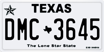 TX license plate DMC3645