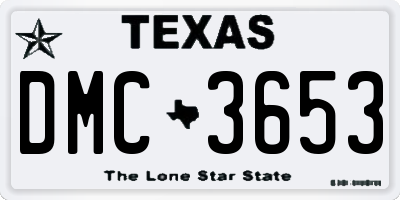 TX license plate DMC3653