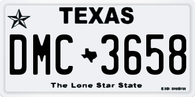TX license plate DMC3658
