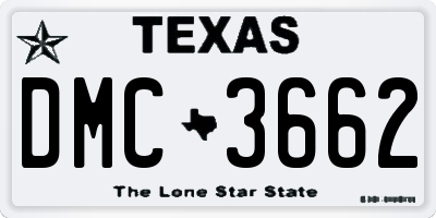 TX license plate DMC3662