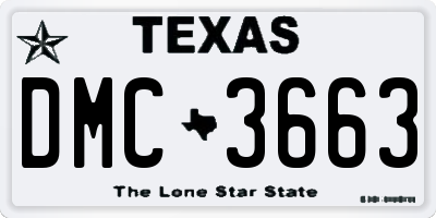 TX license plate DMC3663