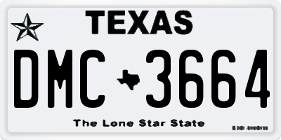 TX license plate DMC3664