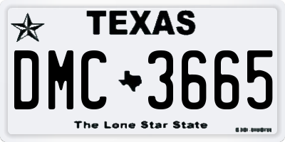 TX license plate DMC3665