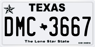 TX license plate DMC3667