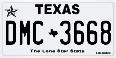 TX license plate DMC3668
