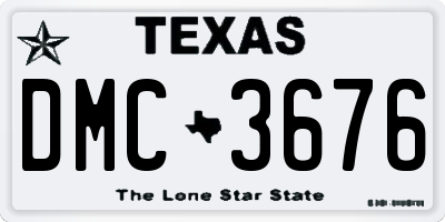TX license plate DMC3676