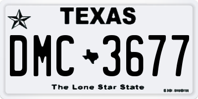 TX license plate DMC3677
