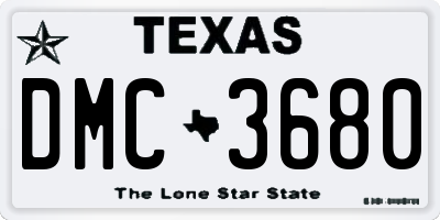 TX license plate DMC3680