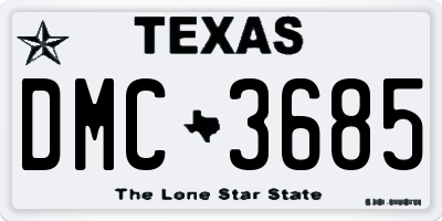 TX license plate DMC3685