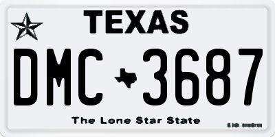 TX license plate DMC3687