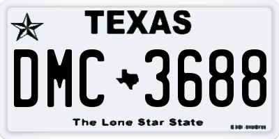 TX license plate DMC3688