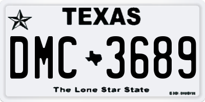 TX license plate DMC3689