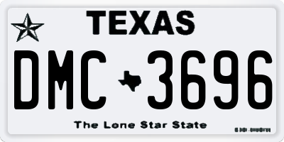 TX license plate DMC3696