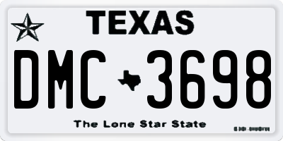 TX license plate DMC3698