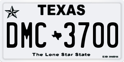 TX license plate DMC3700