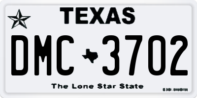 TX license plate DMC3702