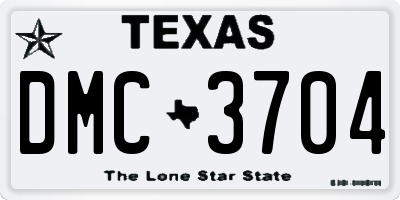 TX license plate DMC3704
