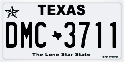 TX license plate DMC3711