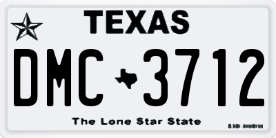 TX license plate DMC3712