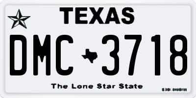 TX license plate DMC3718