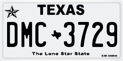 TX license plate DMC3729