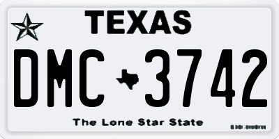 TX license plate DMC3742