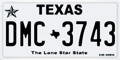 TX license plate DMC3743