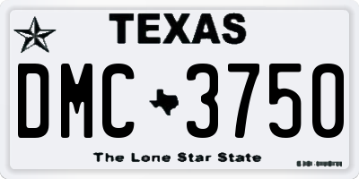 TX license plate DMC3750