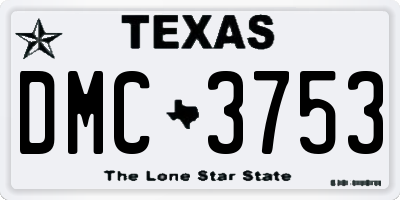TX license plate DMC3753