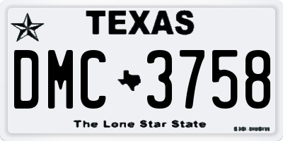 TX license plate DMC3758