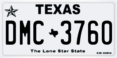 TX license plate DMC3760