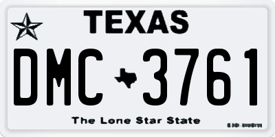 TX license plate DMC3761