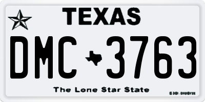 TX license plate DMC3763