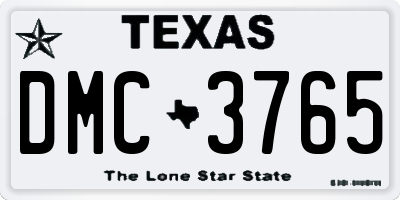 TX license plate DMC3765