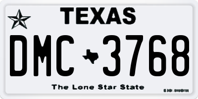 TX license plate DMC3768