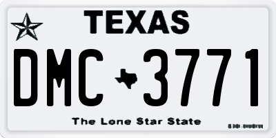 TX license plate DMC3771