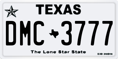 TX license plate DMC3777