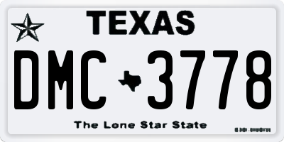 TX license plate DMC3778