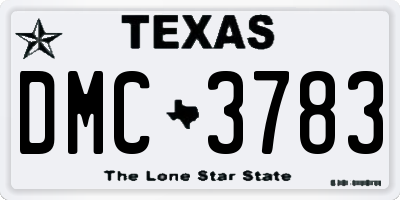TX license plate DMC3783