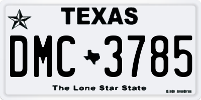 TX license plate DMC3785